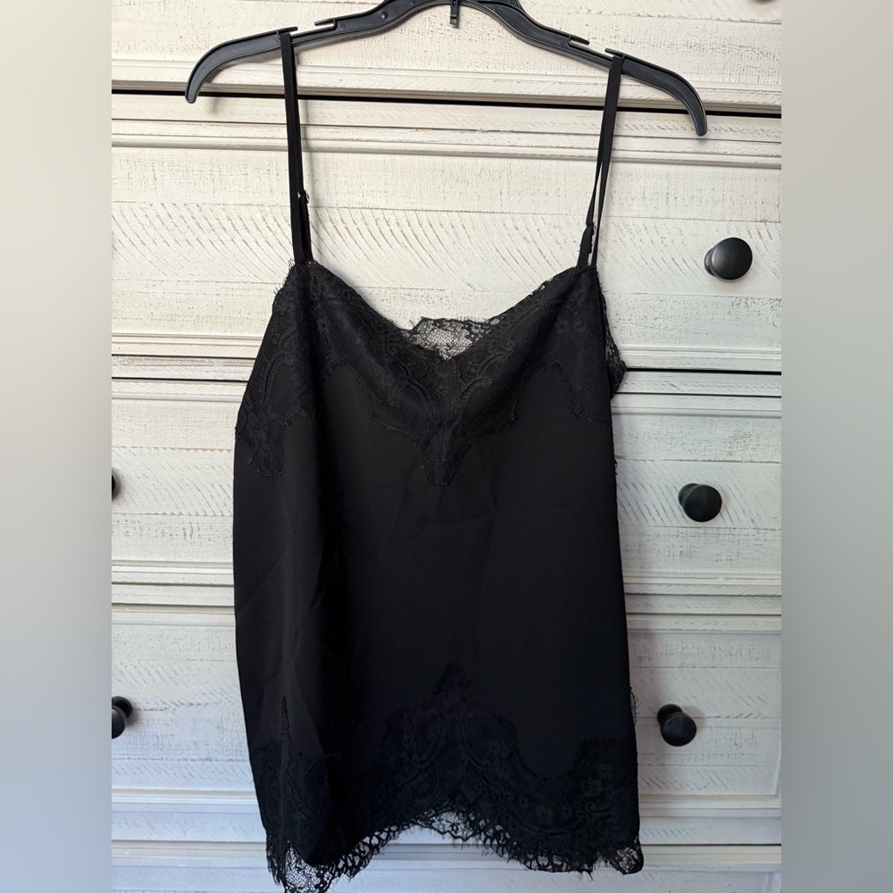 Black Lace Trim Cami Top